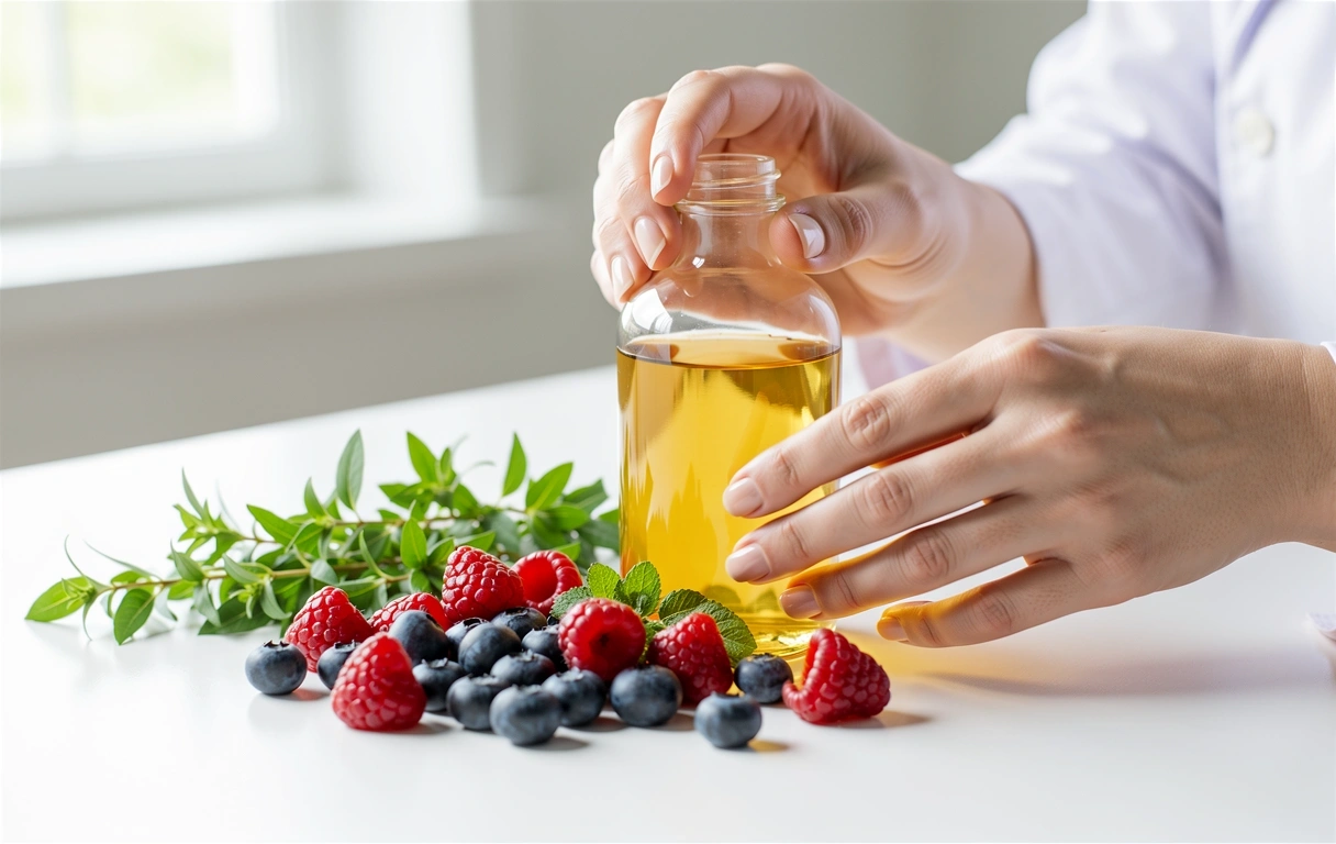 Nutritionist working with natural components